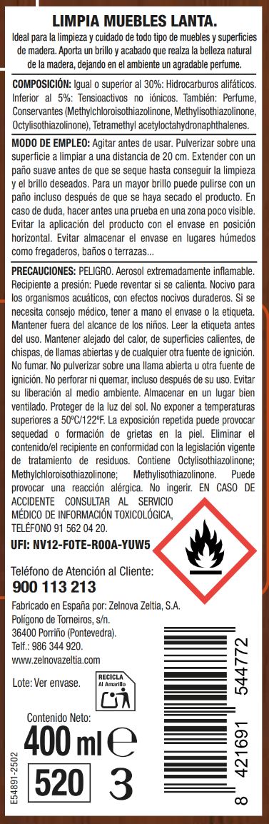 Limpiamuebles Lanta 400ml