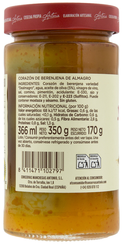 Corazón de Berenjena de Almagro elaborada artesanalmente Antonio 170g