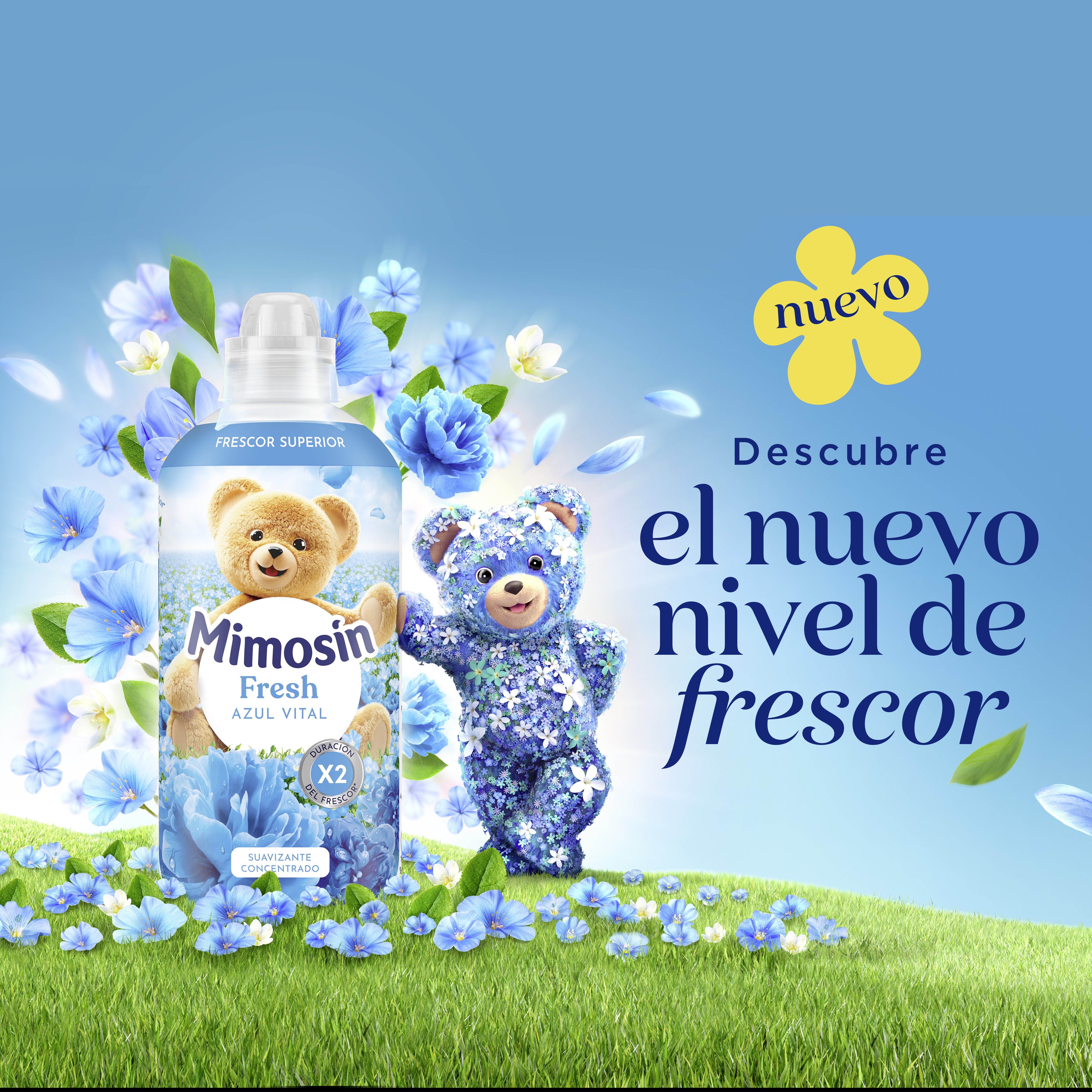 Suavizante concentrado Mimosín 56 lavados caricias pieles sensibles