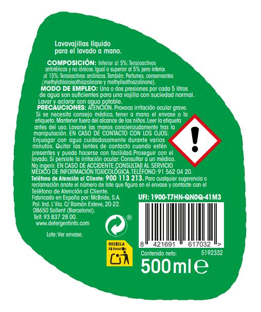 Lavavajillas Lanta 500ml frutos rojos