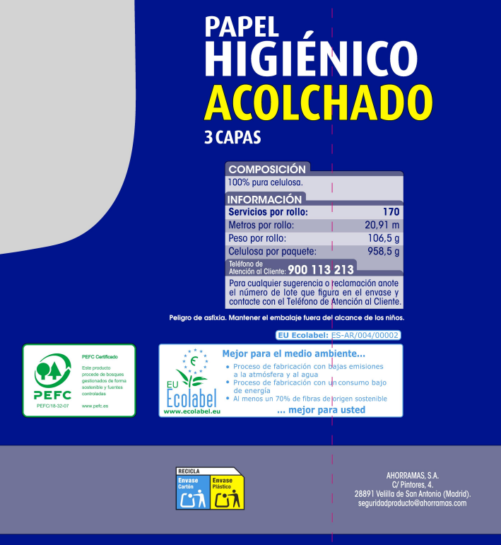 Papel higiénico Lanta 9 rollos triple capa acolchado