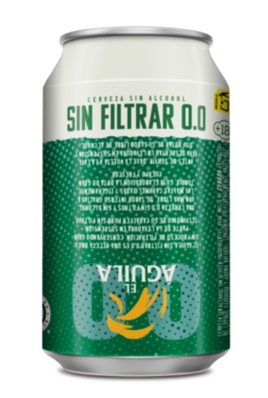 Cerveza rubia sin filtrar 0 0 El Aguila lata 33cl