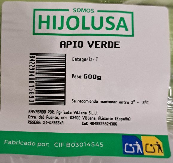 Apio verde bolsa 500g