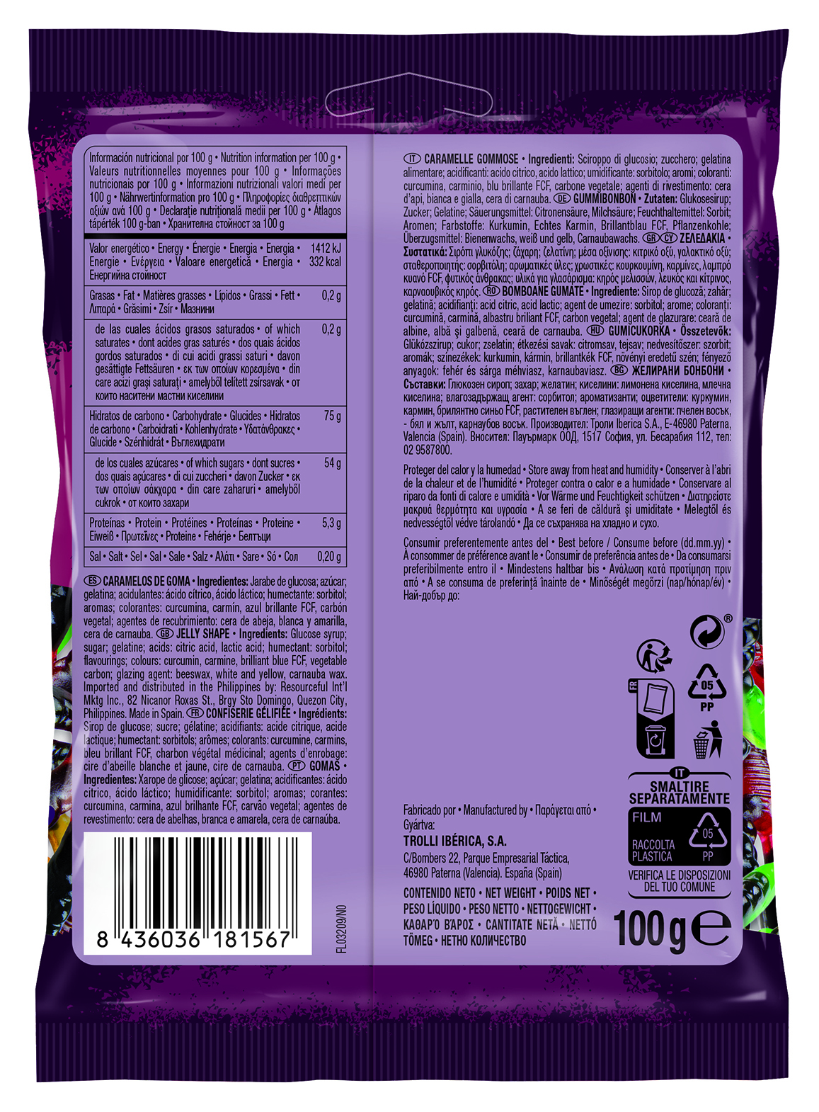 Golosina tarantula Trolli 100g