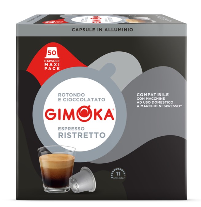 Cápsulas de café compatible con Nespresso espresso ristretto Gimoka 50 cápsulas