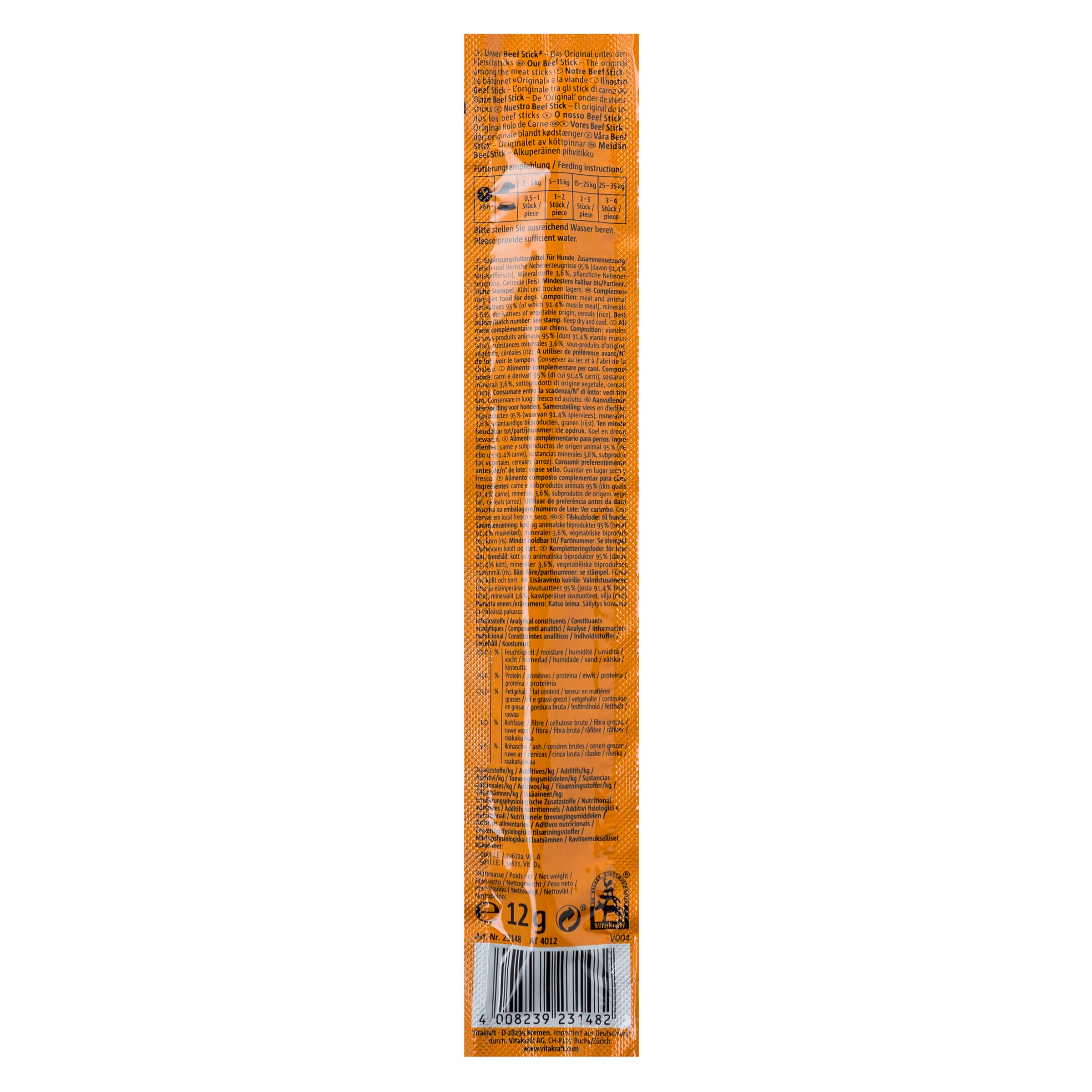 Snack stick perro Vitakraft Beef 12g