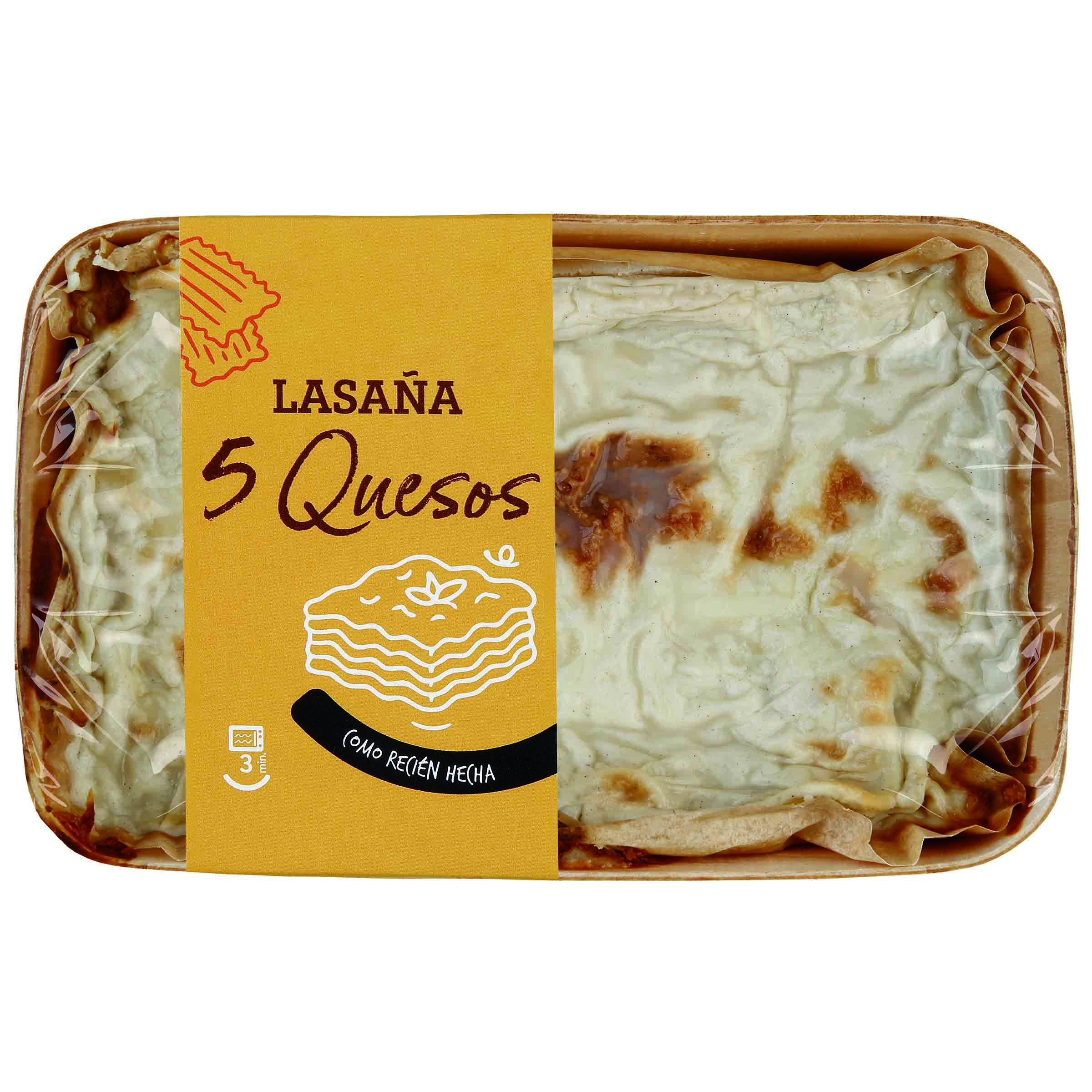 Lasaña gratinada con cinco quesos 350g