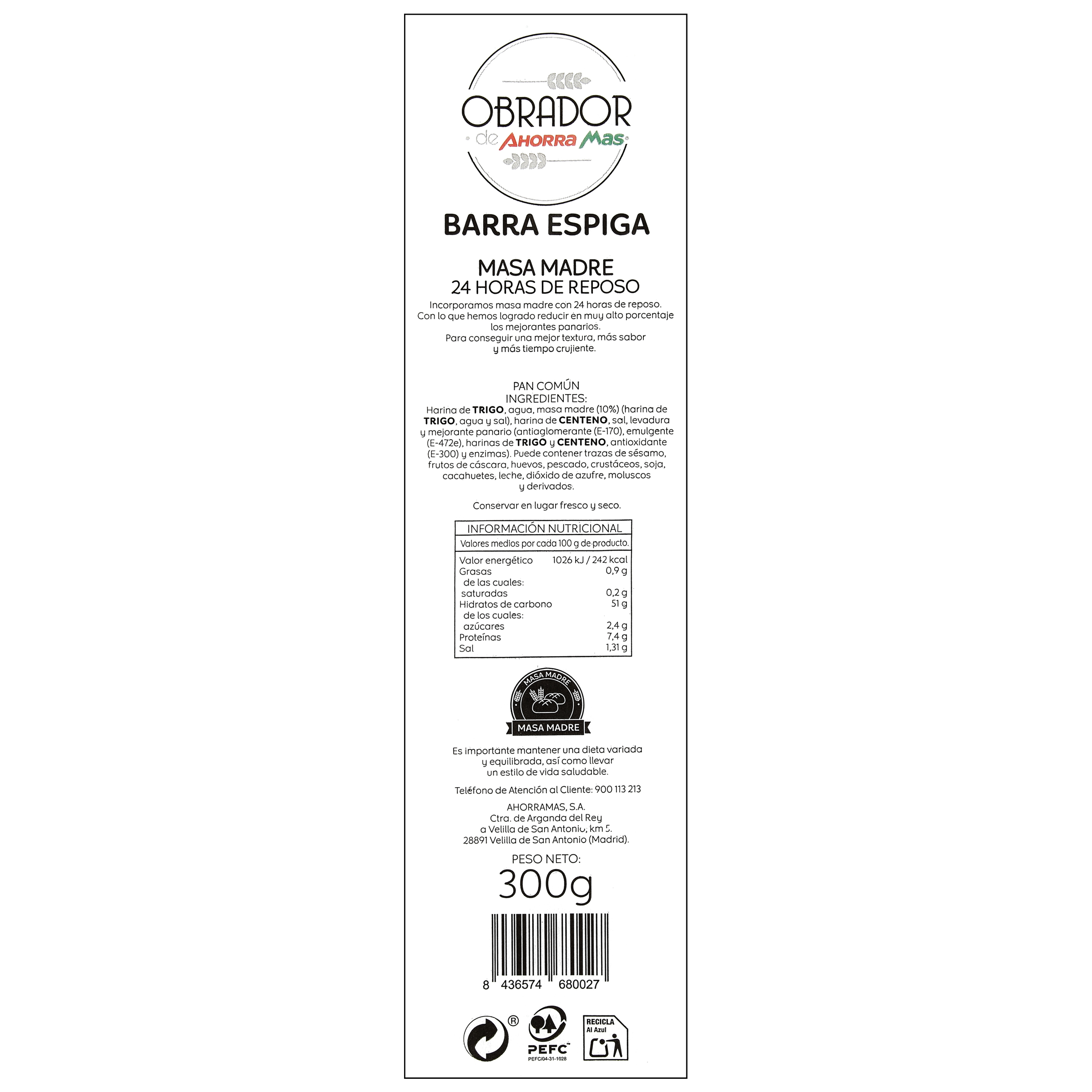 Barra de espiga plus 300g