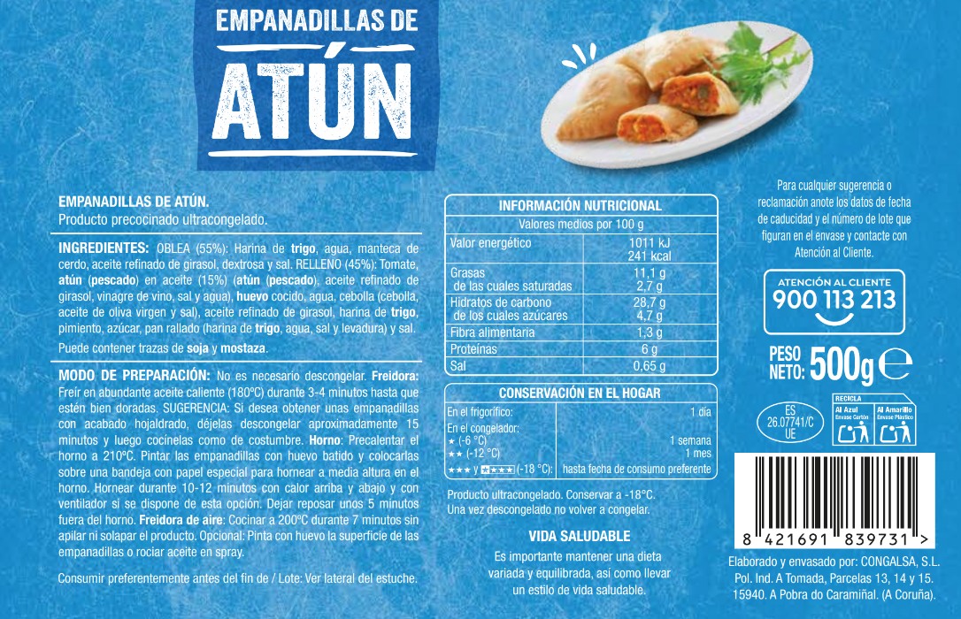 Empanadilla Alipende 500g atún