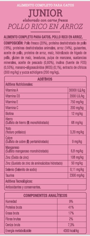Alimento completo para gato junior Meque pollo arroz 400g