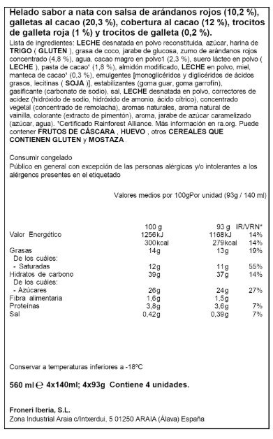 Helado maxibon edición limitada red berry Nestlé 4 unidades