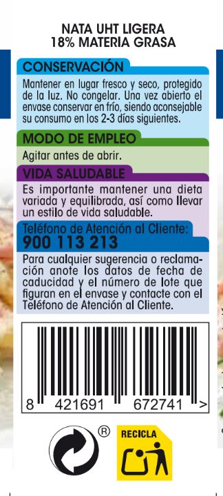 Nata para cocinar Alipende pack 3 ligera