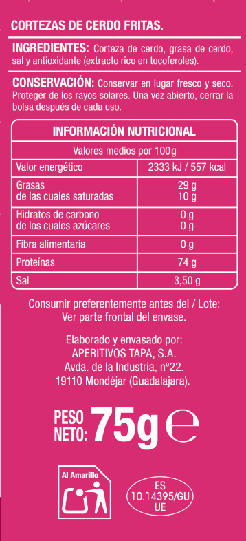 Cortezas de cerdo Alipende 75g