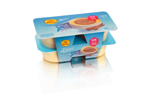 Natillas de vainilla Reina pack 4 con galleta sin azucar