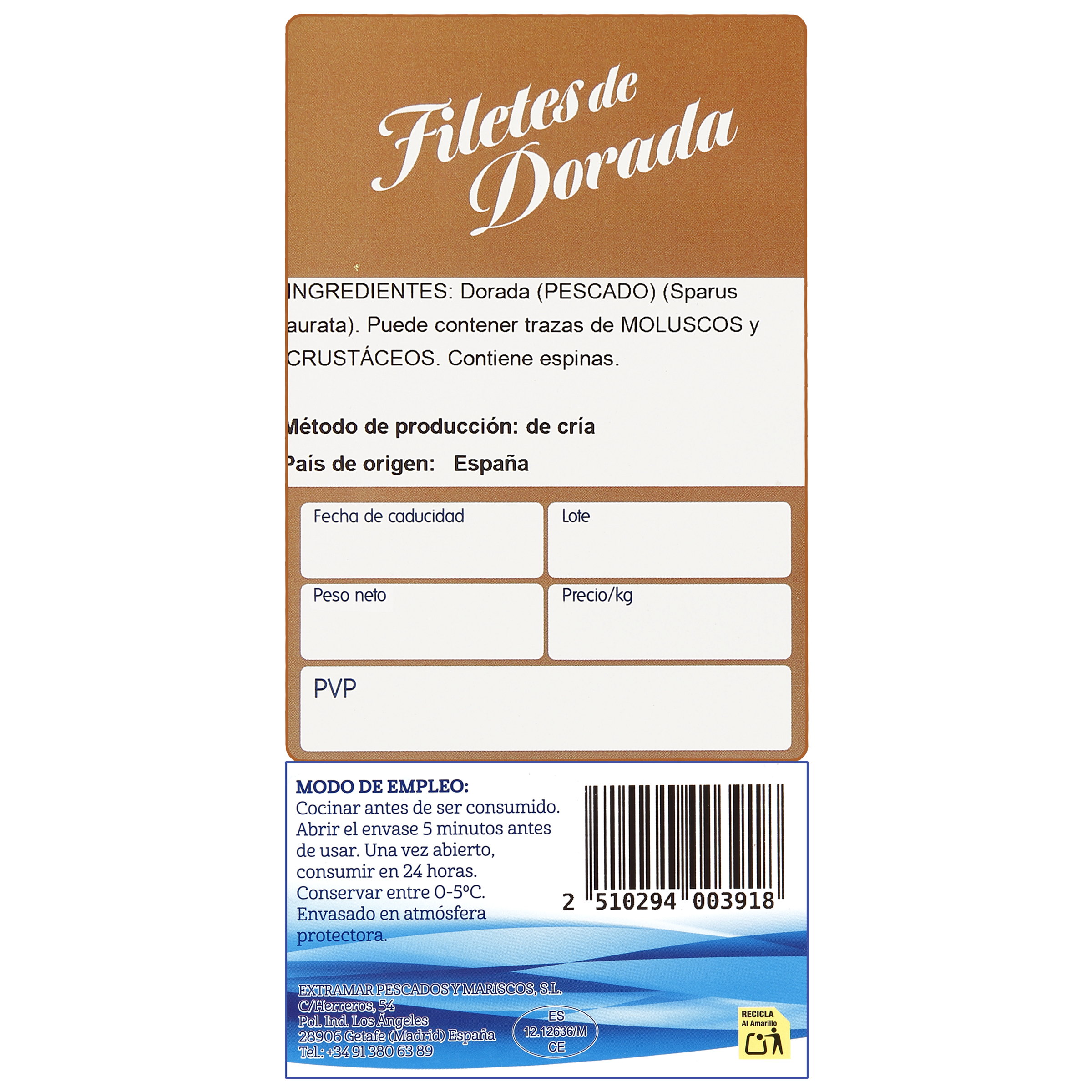 Dorada en filetes en bandeja Gourmar