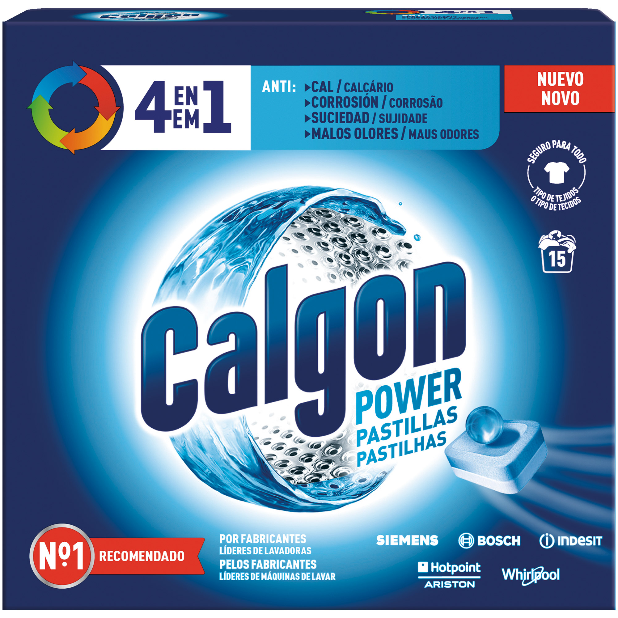 Antical en pastillas Calgon 15 uds contra cal suciedad y malos olores