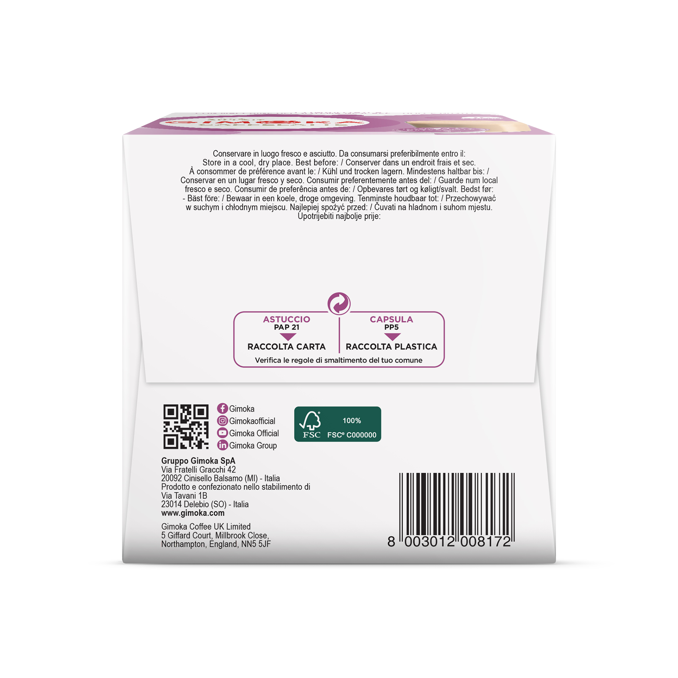 Cápsulas de café con leche Gimoka 16 cápsulas (sistema Dolce Gusto)