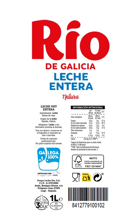 Leche Río 1l entera