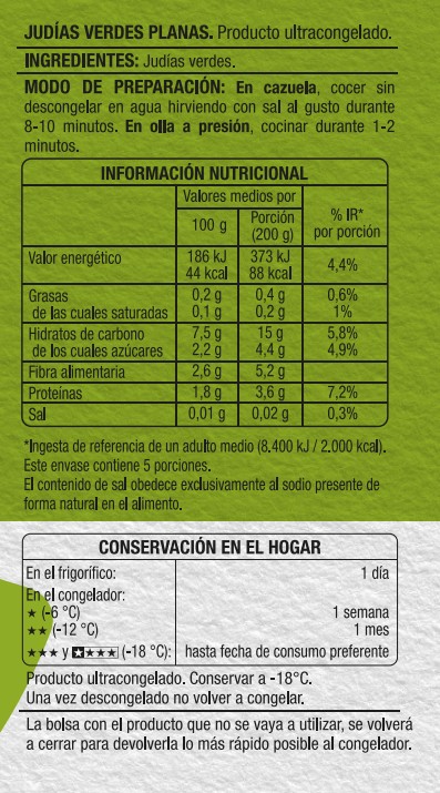 Judías verdes Alipende 1kg planas