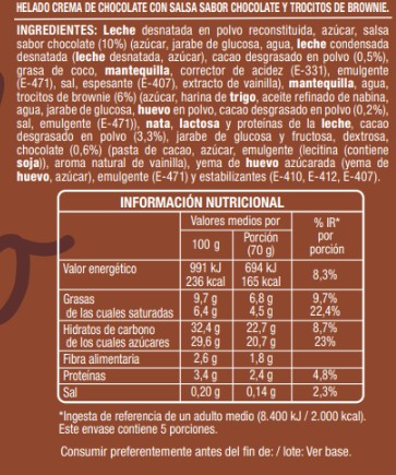 Helado Alipende 500ml chocolate brownie