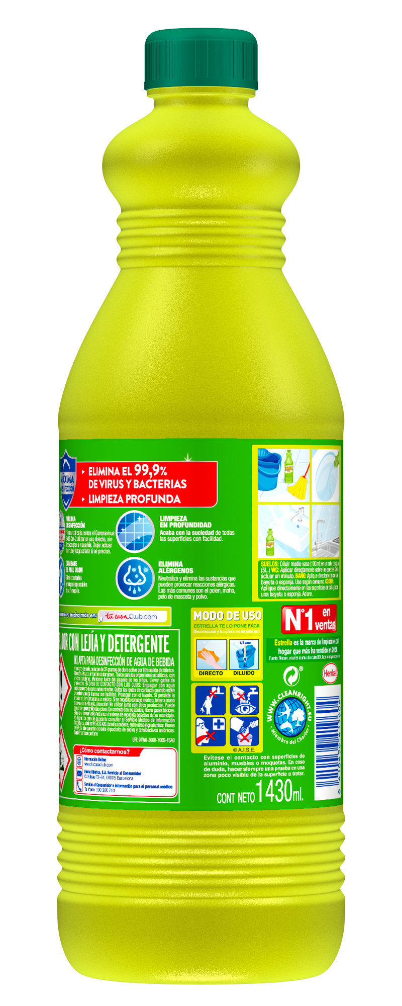 Lejía Estrella 1.43l limón