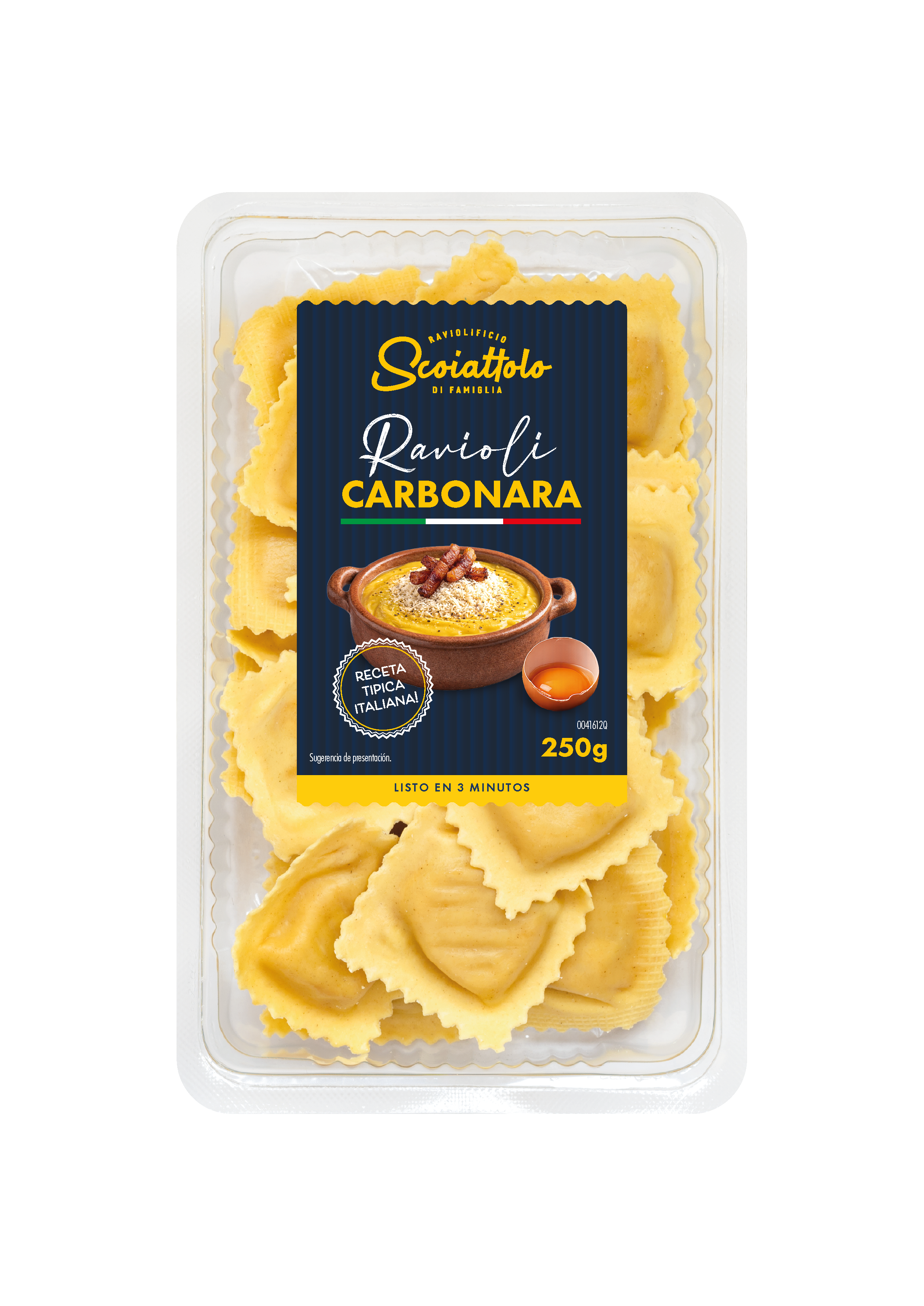 Ravioli con salsa carbonara Scoiattolo 250g