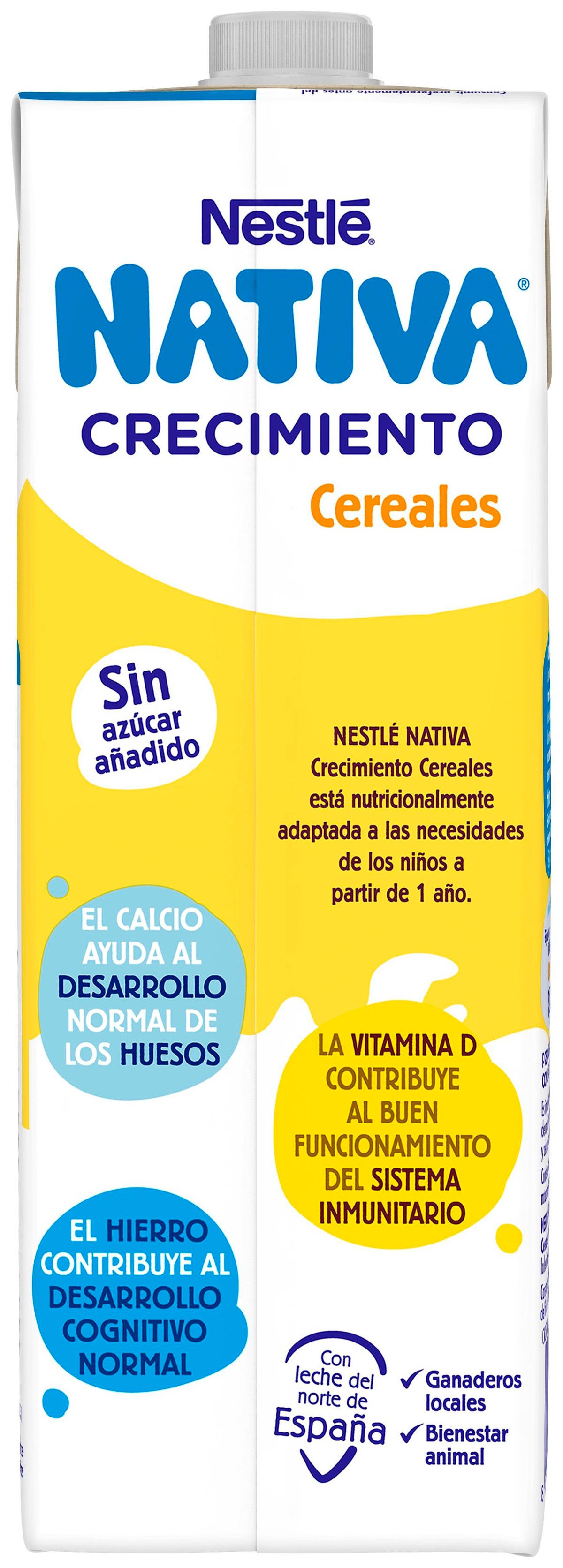 Leche crecimiento Nestlé junior cereales desde 12meses 1l