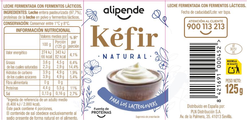 Kefir natural pack 4 Alipende