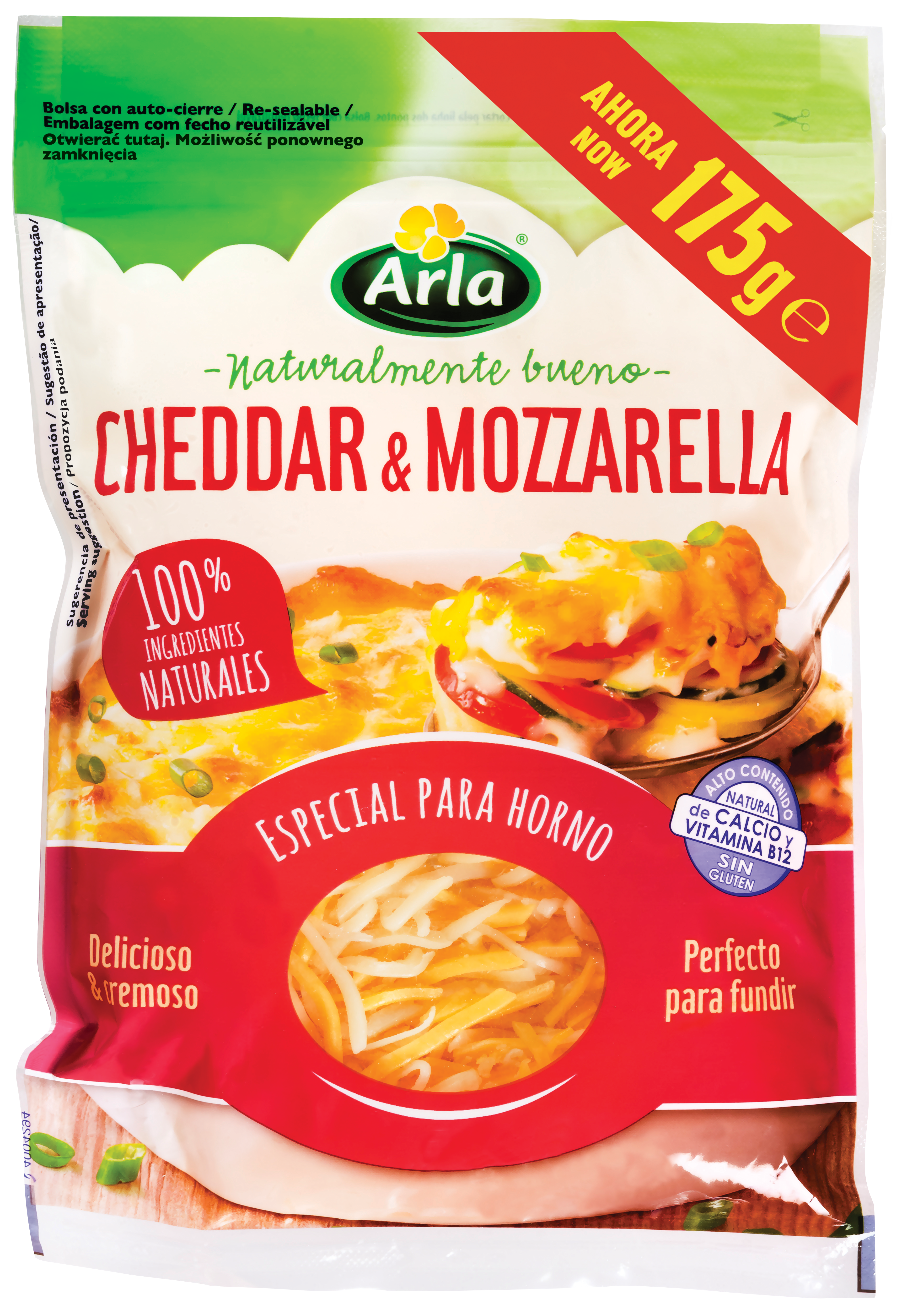 Rallado Cheddar & Mozzarella Arla 175 gr Especial Para Horno