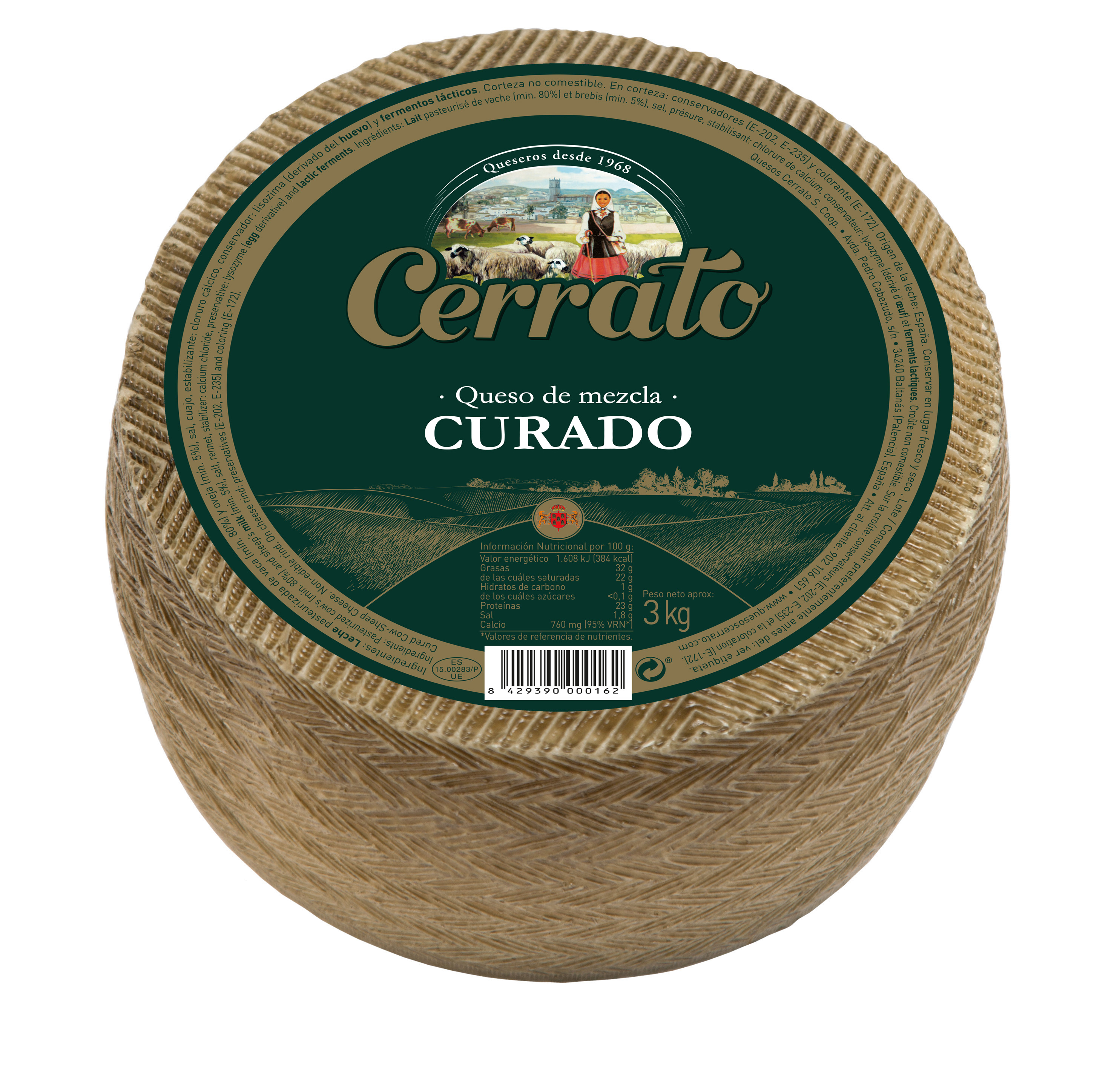 Queso mezcla curado Cerrato 3kg