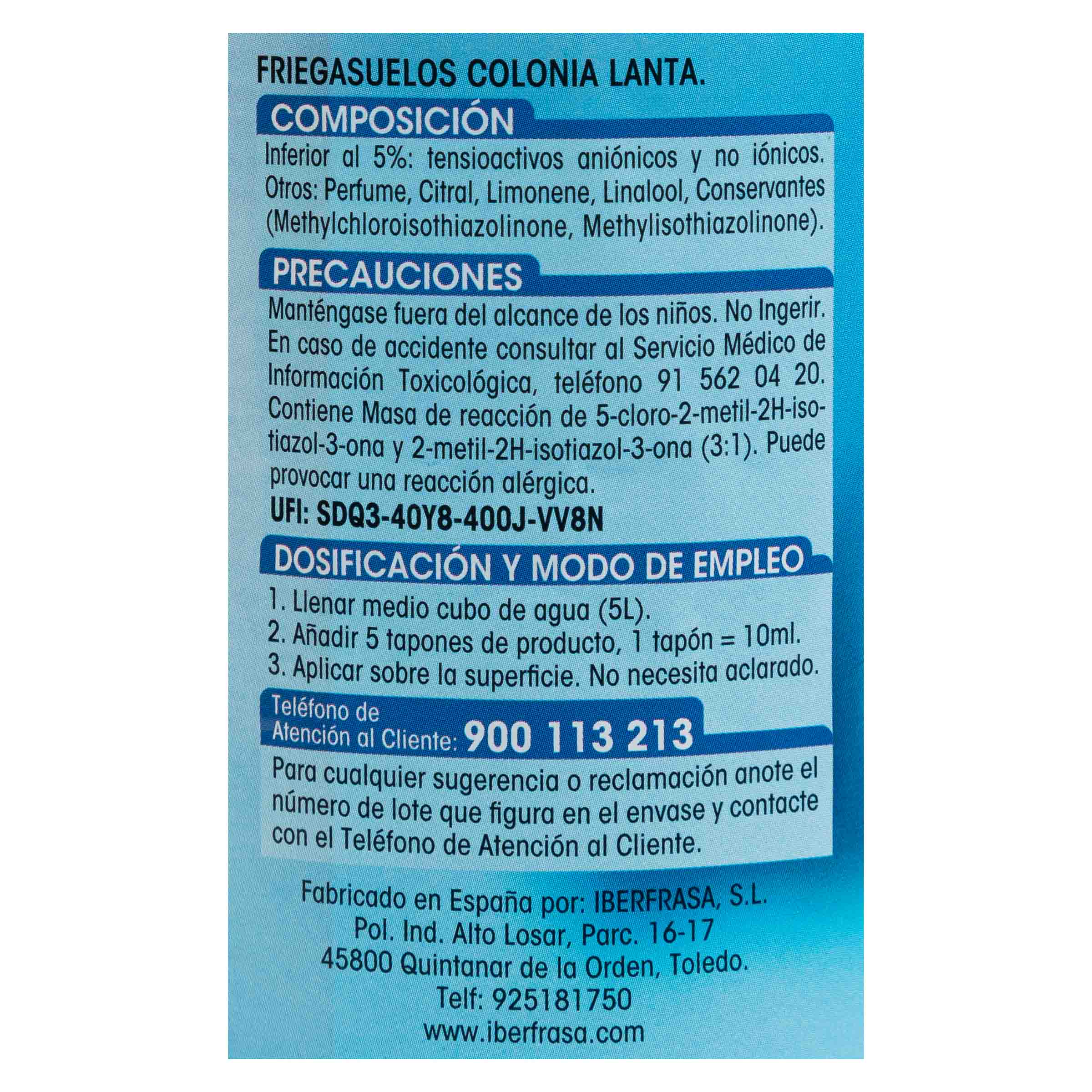 Friegasuelos Lanta 1,5l Colonia