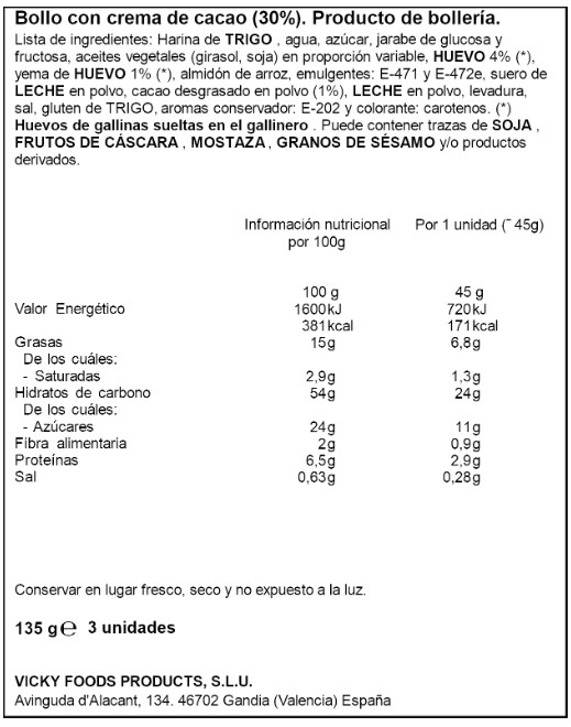 Pandorino cacao Dulcesol 3uds
