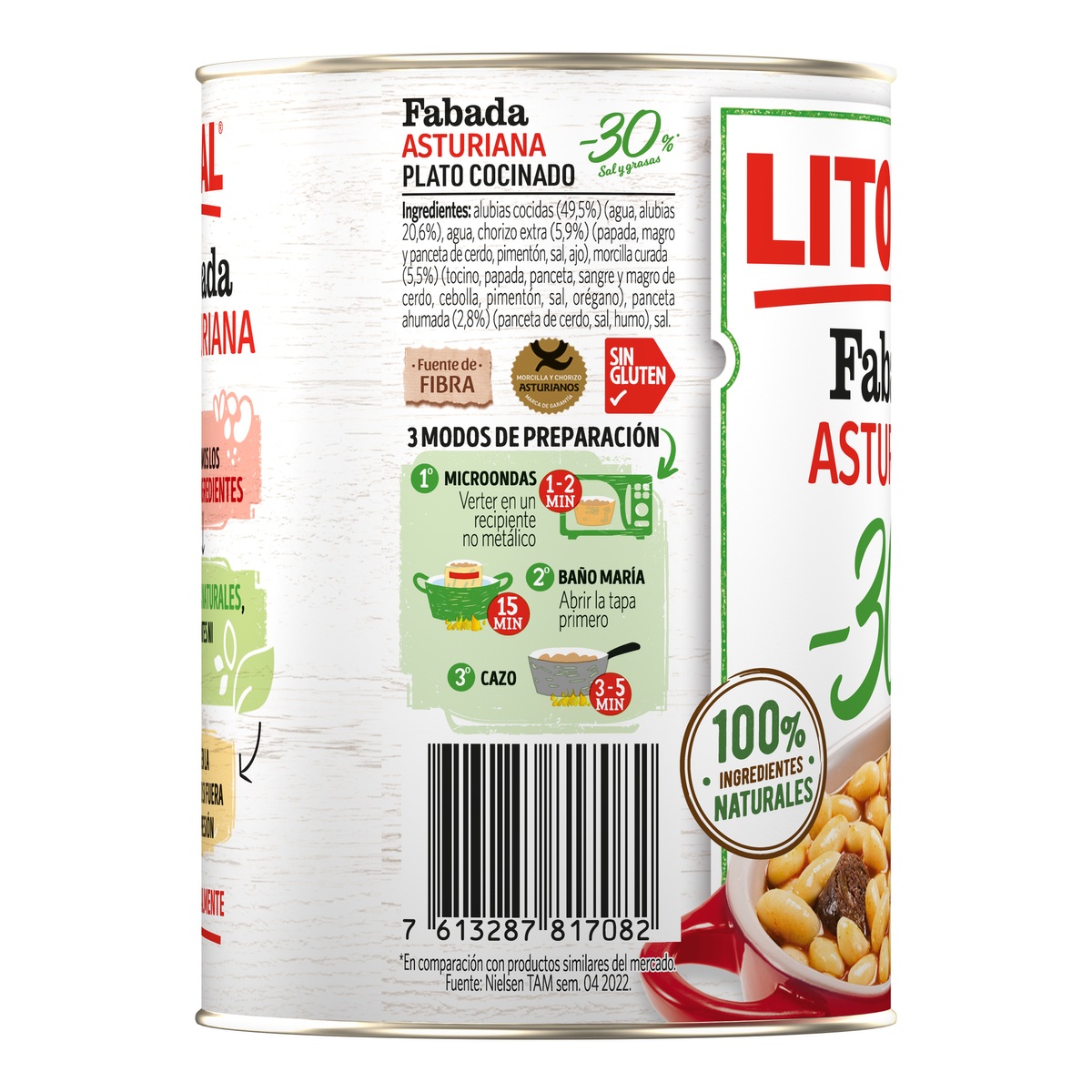 Fabada Asturiana Litoral con 30% menos de sal y grasa 420g