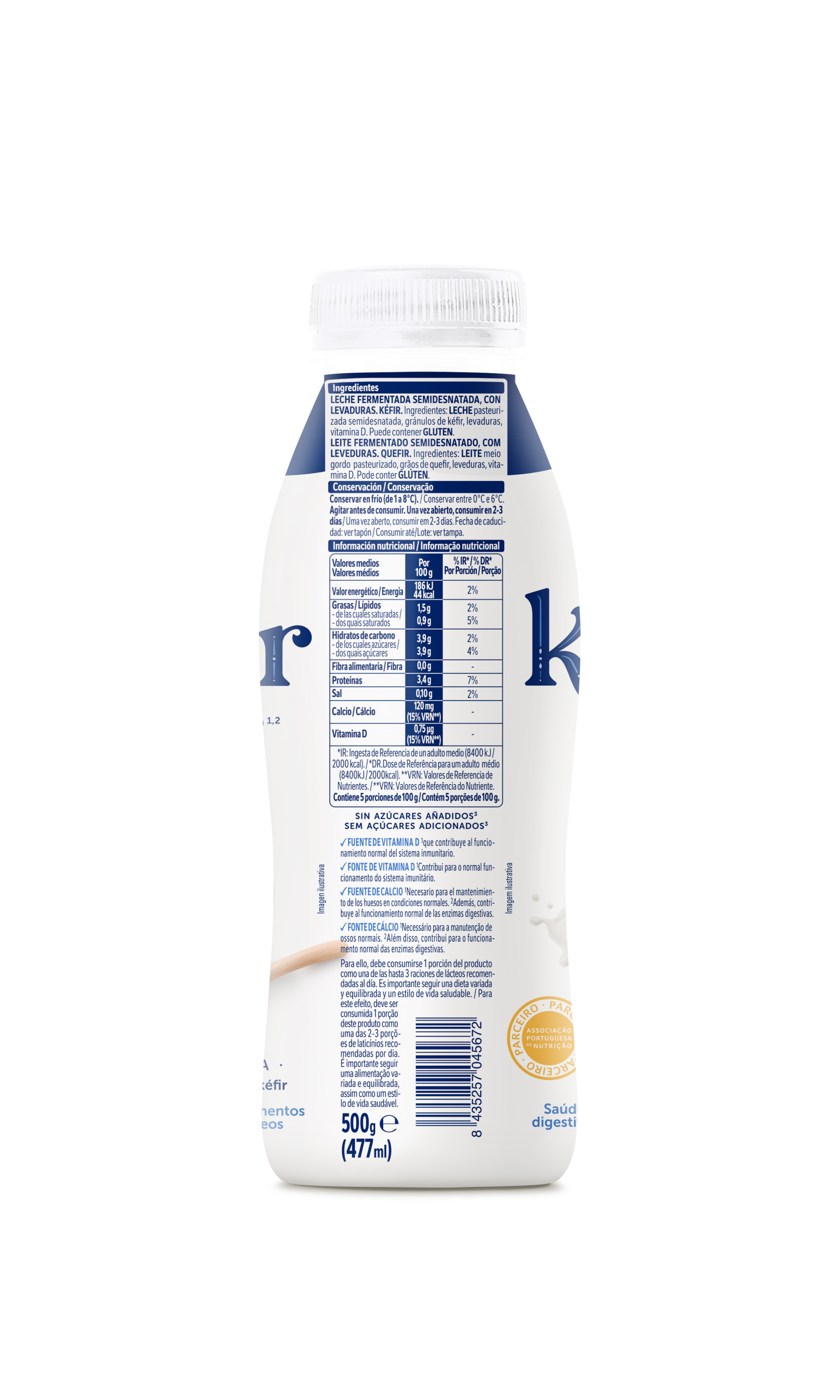 Nestlé Kéfir natural con fermentos lácteos y levaduras de kéfir 500g