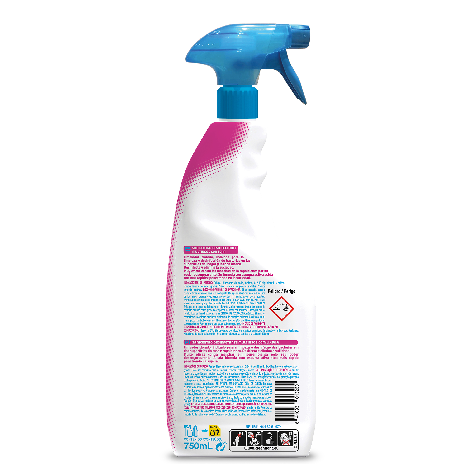 Lejía Multiusos Sanicentro 750ml pistola