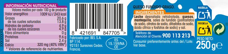 Queso fundido en porciones Alipende 16 uds