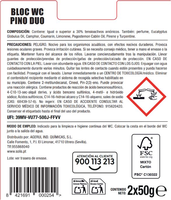 Limpiador wc colgador con aroma a pino Lanta 2 unidades