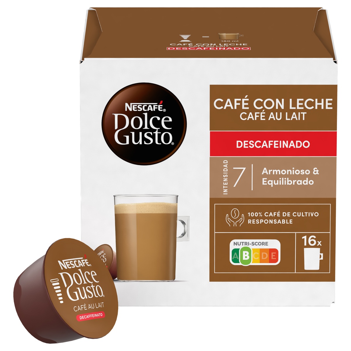 Café con leche descafeinado Nescafé Dolce Gusto 16 cápsulas
