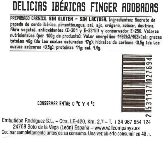 Delicias ibéricas de cerdo adobadas Finura de Ibérico 300g aprox