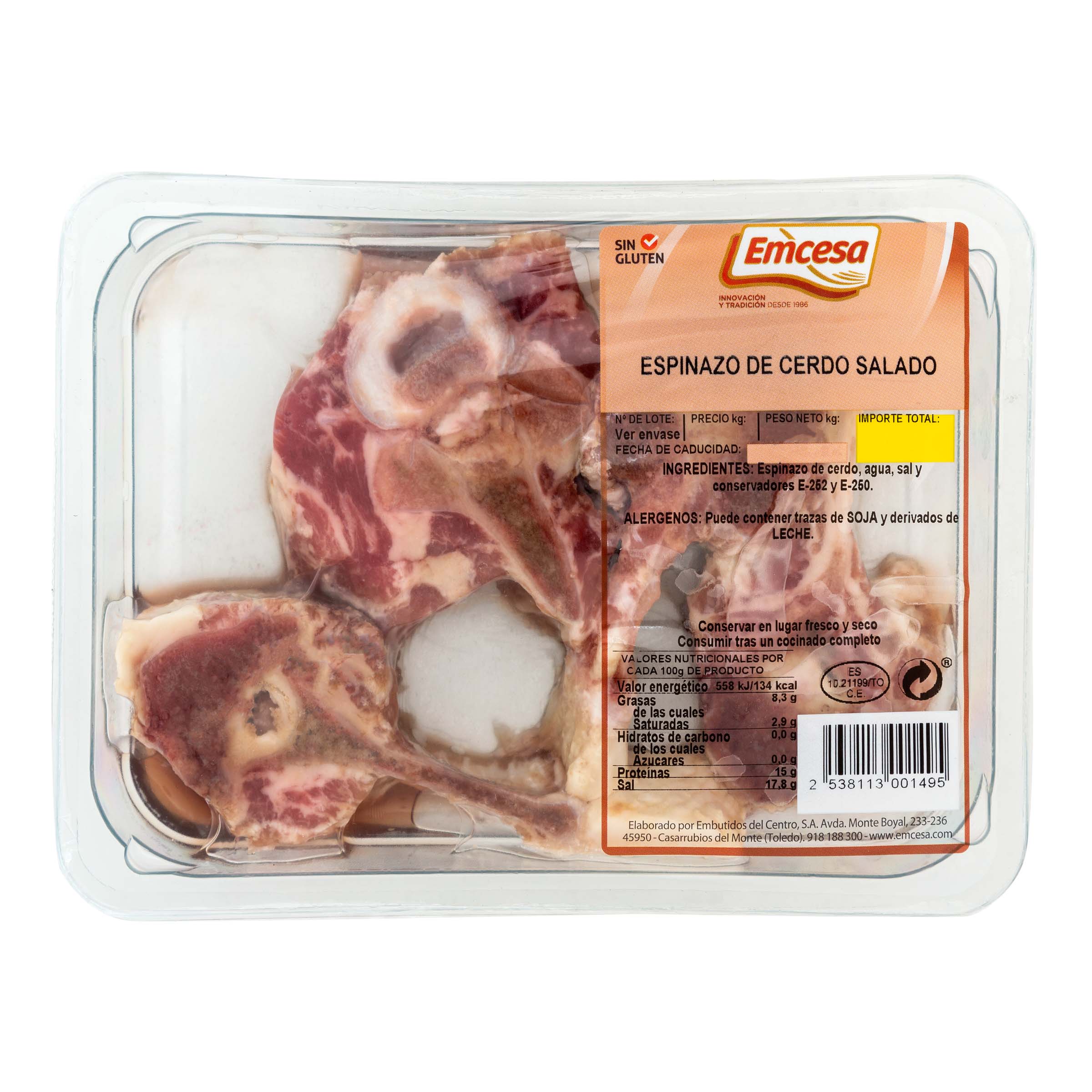 Espinazo de cerdo salado Emcesa 250g aproximadamente