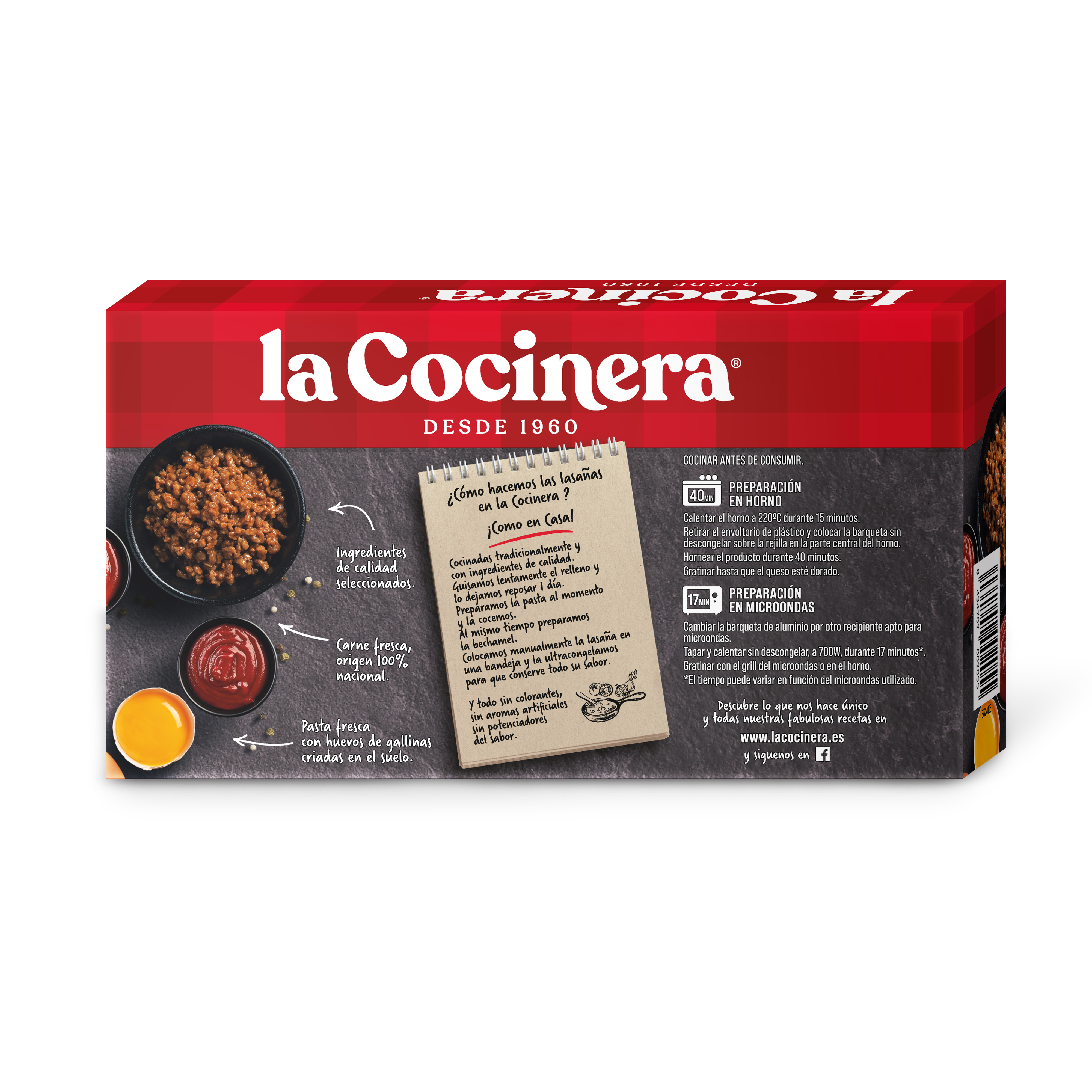 Lasaña La Cocinera barbacoa 500g