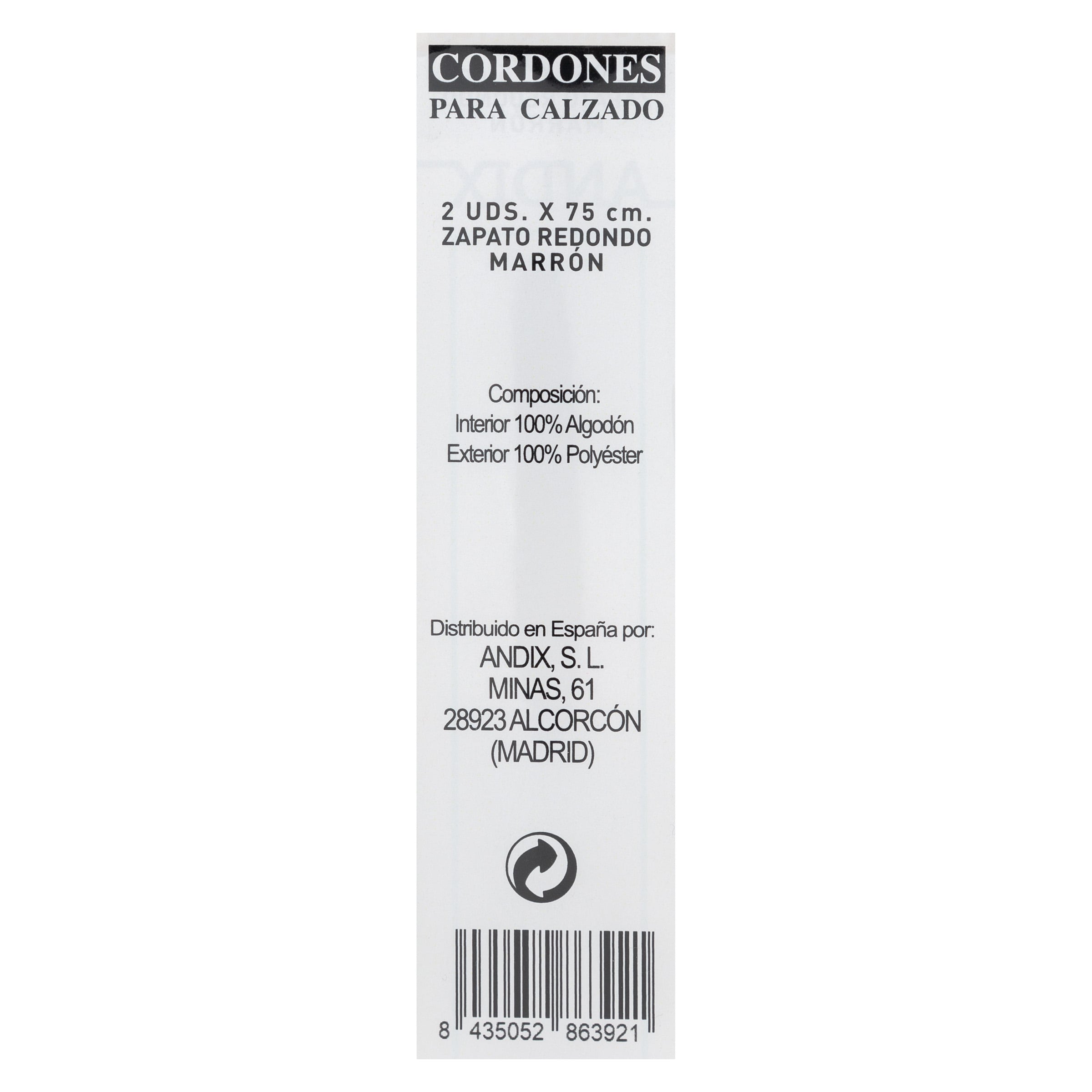 Cordón para zapato achuchonas 2x75cm marrón