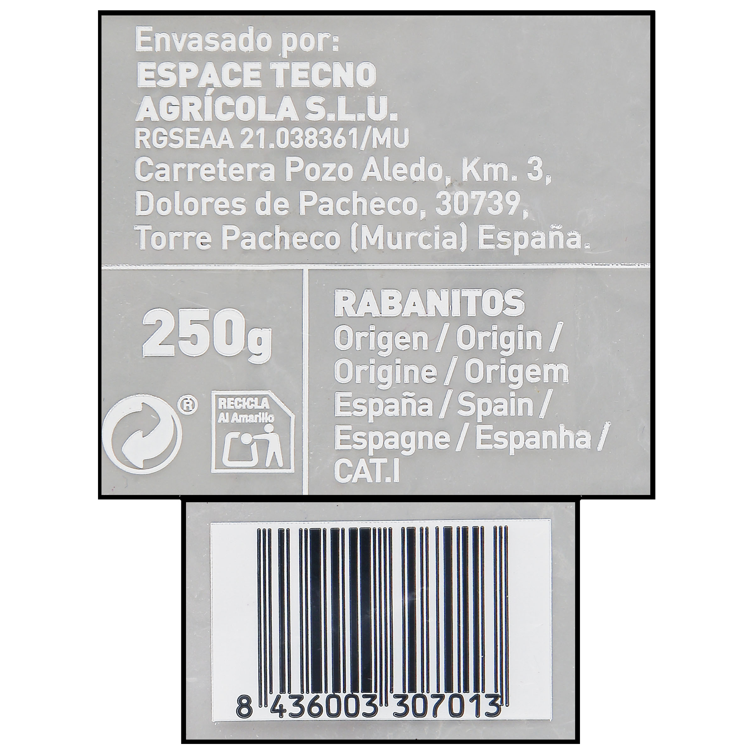 Rabanito en bolsa con peso de 250g