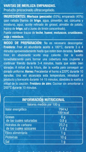 Merluza en varitas Alipende 500g