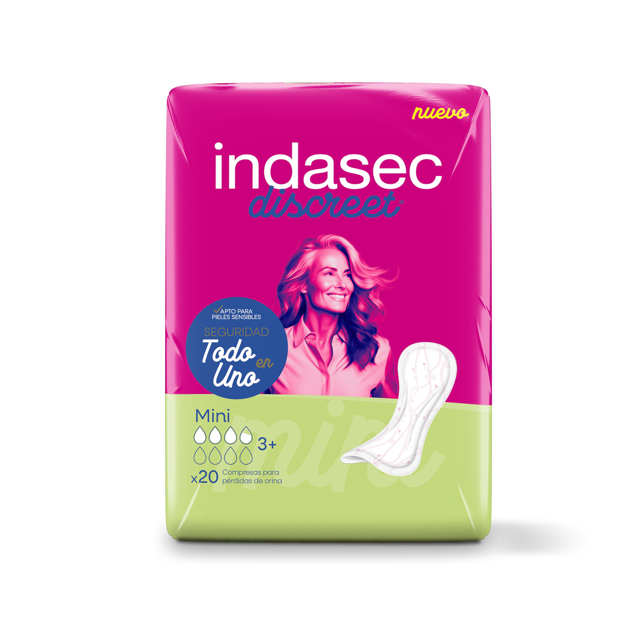 Compresas de incontinencia Indasec dermoseda 20 uds mini