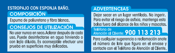 Estropajo fibra blanca Lanta 2 unidades baño