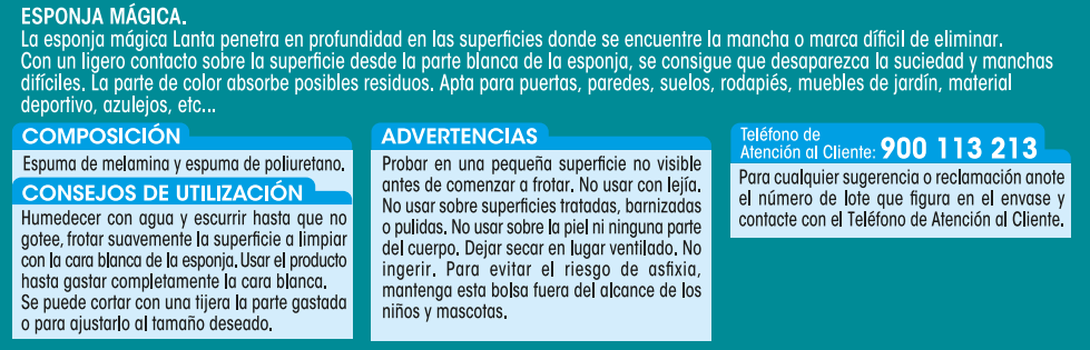 Esponja mágica Lanta 3 unidades
