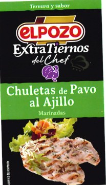 Chuleta de pavo al ajillo El Pozo 600g aproximadamente