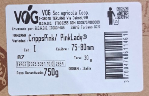 Manzana Pink Lady bandeja 750g