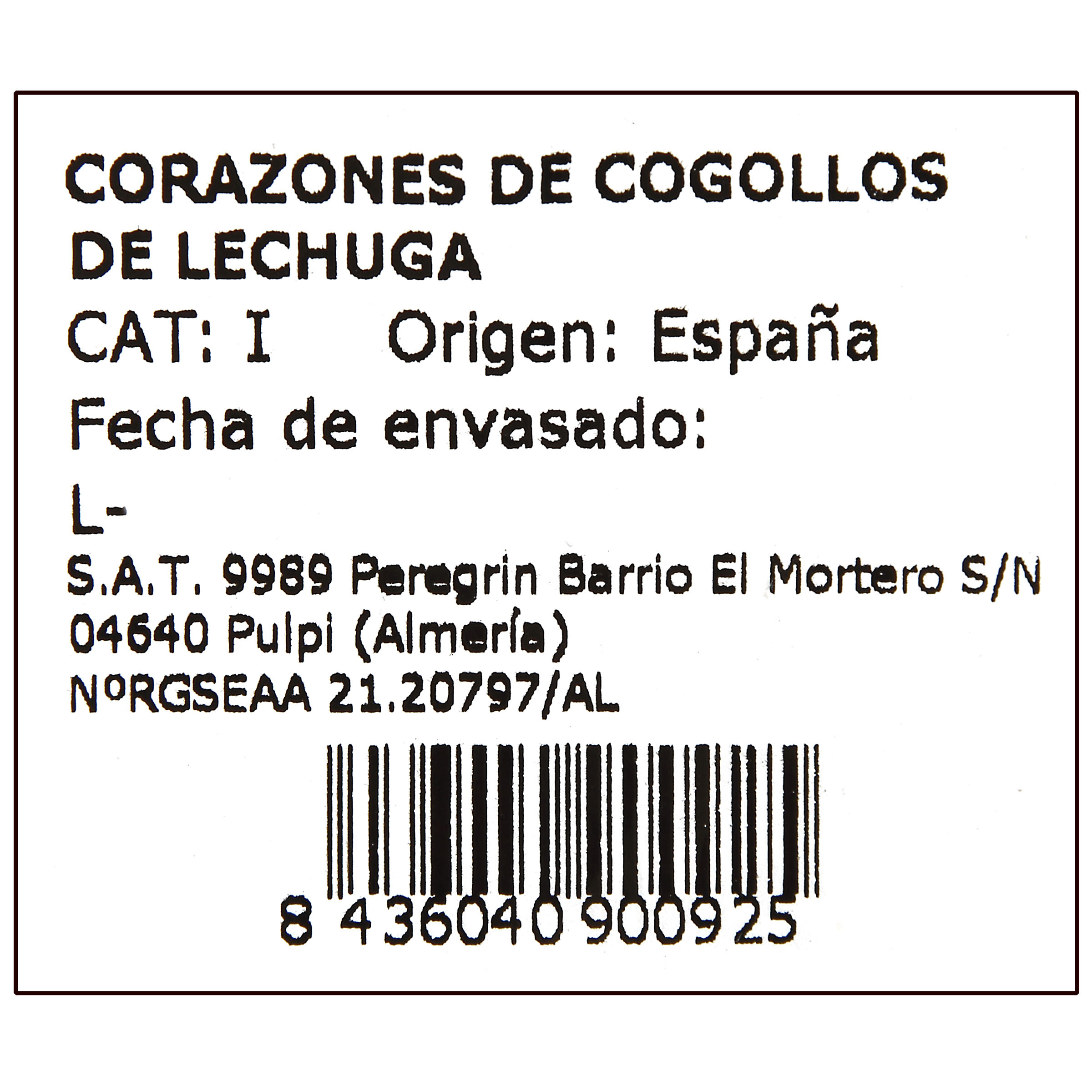 Corazón de lechuga bandeja 6uds